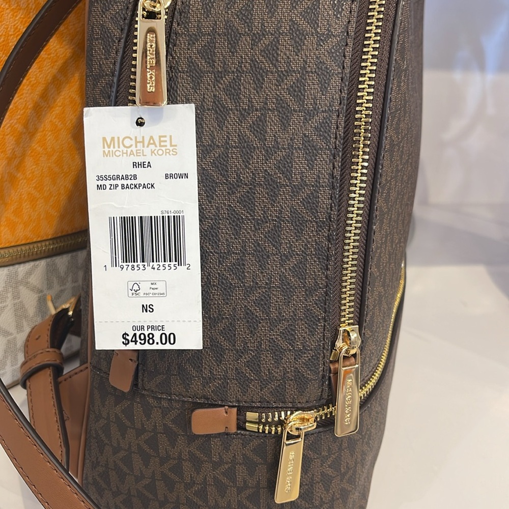 MICHAEL KORS Rhea Medium Zip Signature Logo Backpack
BROWN 
NWT - Picture 9 of 16
